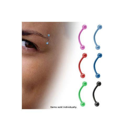 Eyebrow Rings Curved Barbell Anodized Titanium Tragus Rook 16G 5/16" Pack Of 20 